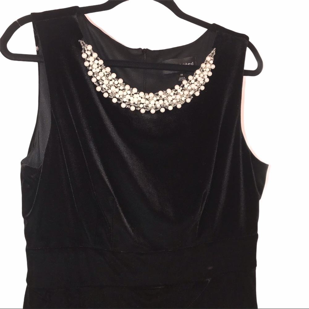 Vintage Black Velvet Evening Dress - Picture 2 of 10